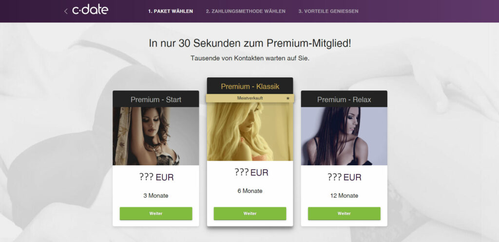 C-Date Premium-Pakete