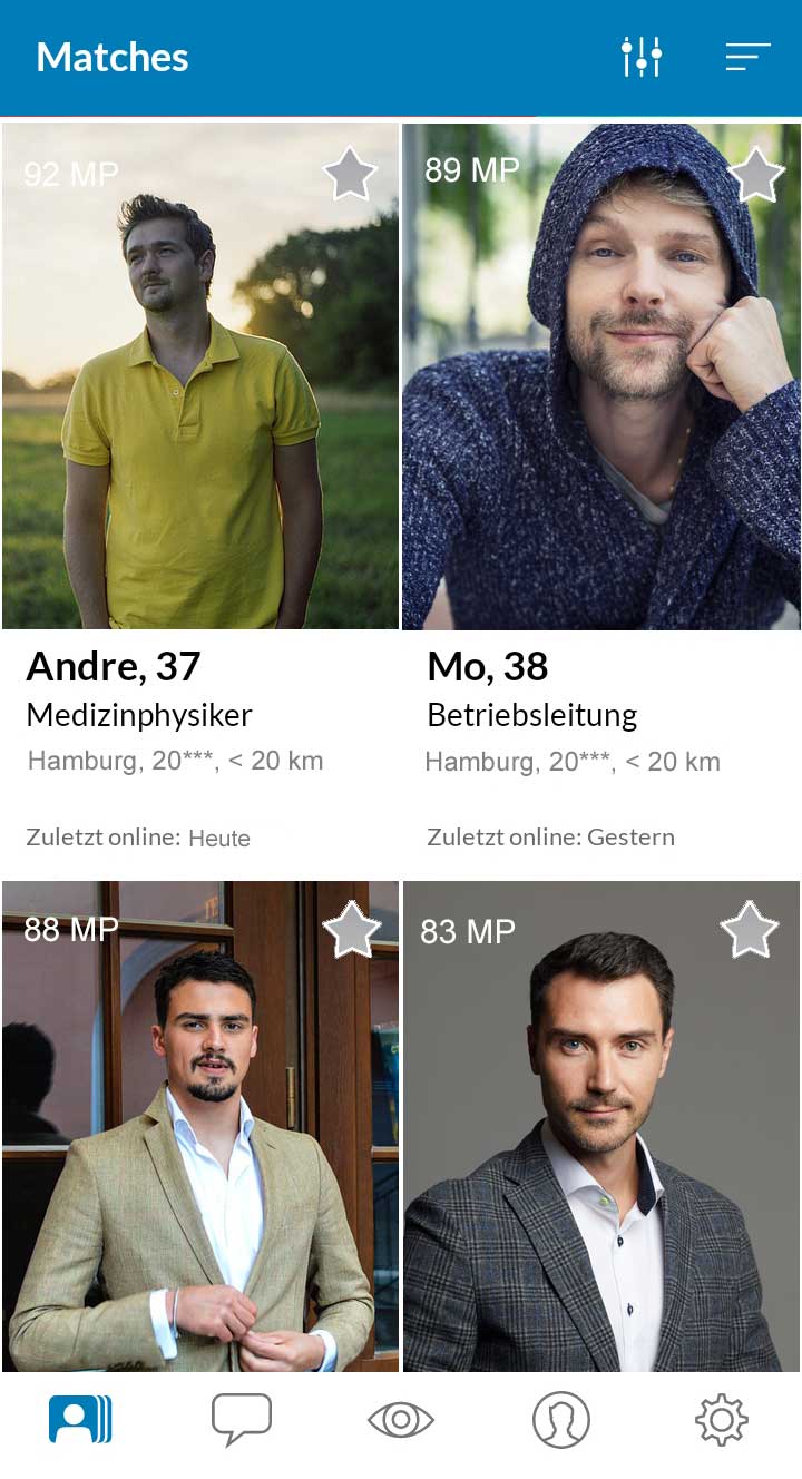 Elitepartner Matches in der App